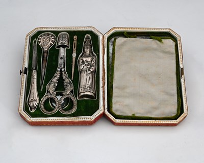Lot 304 - A nineteenth-century French silver sewing or...