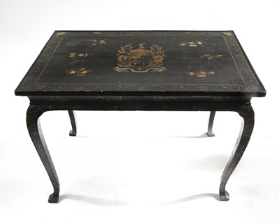 Lot 402 - A George I black japanned side table, circa...