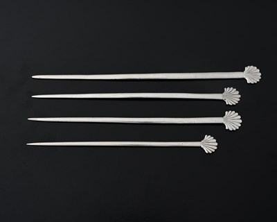 Lot 23 - A set of four George III silver graduated game...