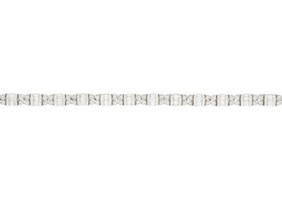 Lot 151 - An 18ct gold diamond line bracelet