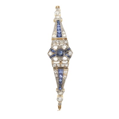 Lot 169 - An 18ct gold sapphire and diamond bracelet