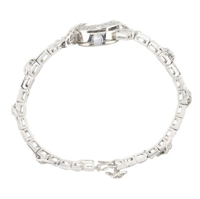 Lot 91 - A mid 20th century diamond cocktail bracelet watch