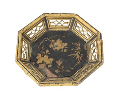 Lot 236 - A George III Japanned Chinoiserie reticulated...