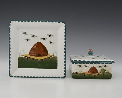 Lot 579 - Wemyss, a beehive painted square section honey...