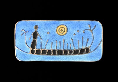 Lot 54 - David Andersen, a Norwegian silver and enamel brooch