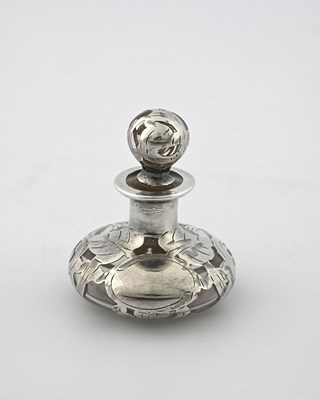 Lot 78 - An American Art Nouveau silver overlay glass...