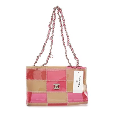 Lot 305 - Chanel, a vinyl Patchwork Flap handbag.