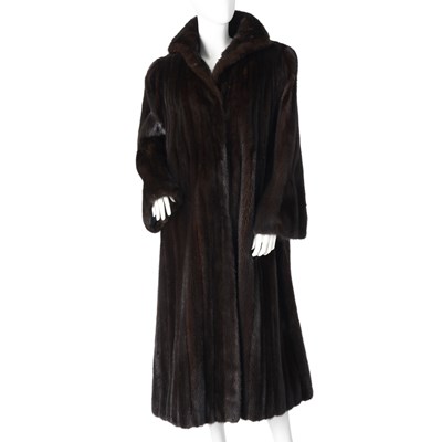 Lot 518 - Grosvenor Harrods, a full-length dark ranch mink coat.