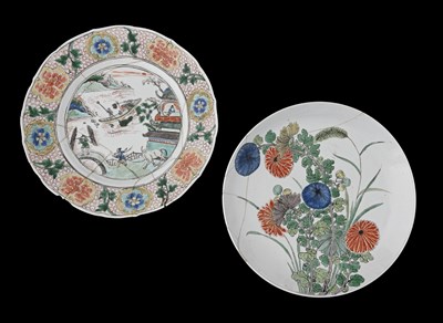Lot 377 - Two Chinese famille verte dishes, Kangxi...