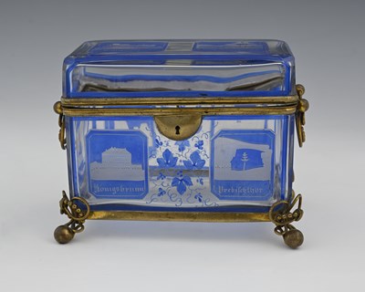 Lot 478 - A Bohemian enamelled and etched glass, gilt...