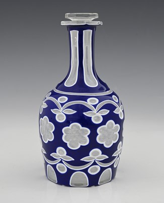 Lot 465 - A Bohemian triple cased flash cut decanter,...