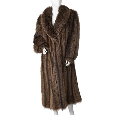 Lot 503 - Sacks & Brendlor, a full-length raccoon fur coat.