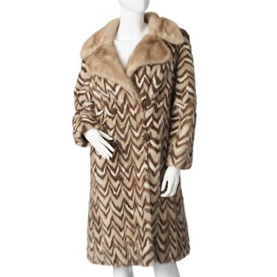 Lot 506 - Derbers, a knee-length chevron patterned mink coat.