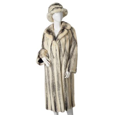 Lot 508 - Continental Furs, a Kohinoor marbled mink coat and hat.
