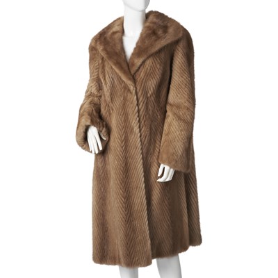 Lot 517 - Sovereign Furs, a chevron patterned pastel mink coat.