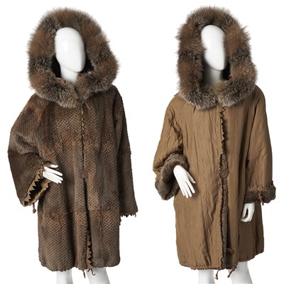 Lot 340 - Fendi, a reversible hooded fur coat.