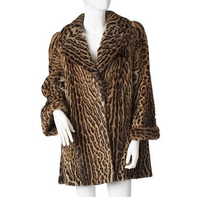 Lot 498 - A 1950s three-quarter length ocelot fur coat.