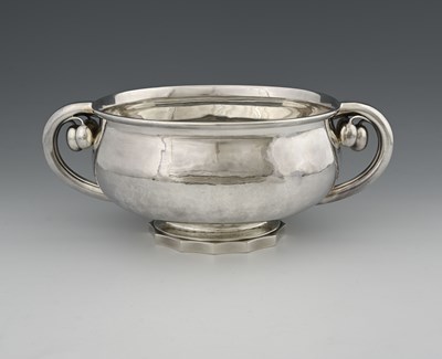 Lot 139 - Georg Jensen, a Danish silver twin handled...