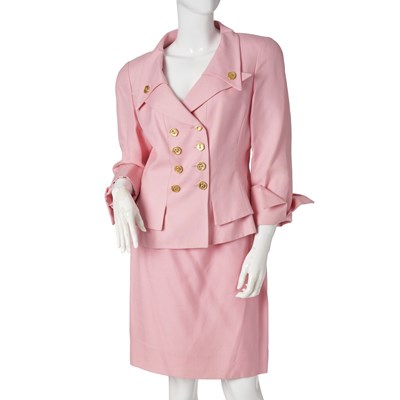 Lot 439 - Nina Ricci, a 1990s pink skirt suit.