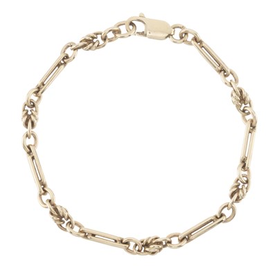 Lot 158 - A 9ct gold fancy-link chain bracelet