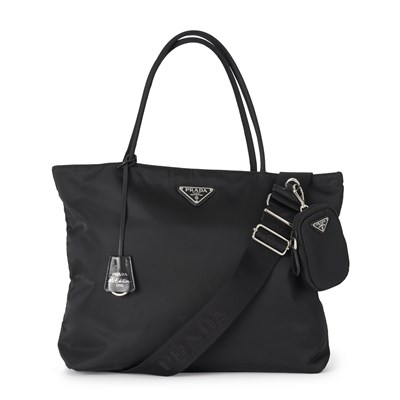 Lot 443 - Prada, a black Tessuto tote.