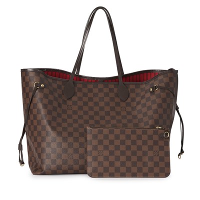 Lot 389 - Louis Vuitton, a damier ebene Neverfull GM w/pouch.