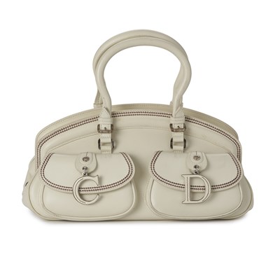 Lot 327 - Christian Dior, a white leather Detective handbag.
