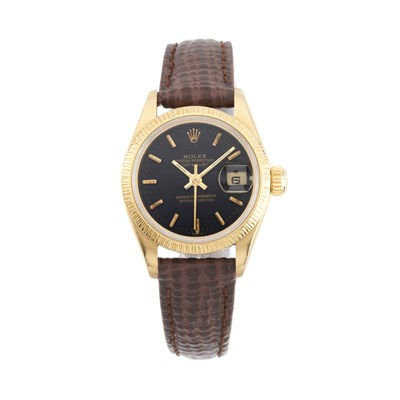 Lot 260 - Rolex, an 18ct gold Oyster Perpetual Lady Datejust wrist watch