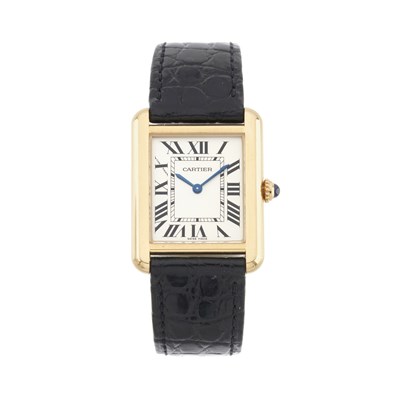 Lot 225 - Cartier, a bi-metal Tank Solo wrist watch