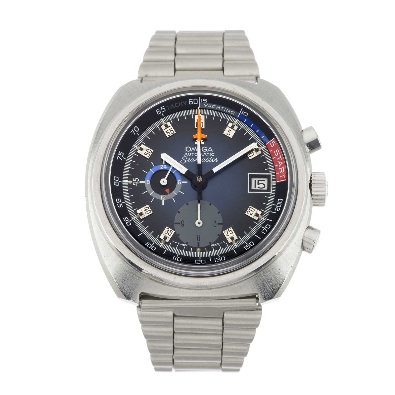 Lot 245 - Omega, a stainless steel Seamaster Yachting bracelet watch
