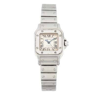 Lot 221 - Cartier, a stainless steel Santos Galbée bracelet watch