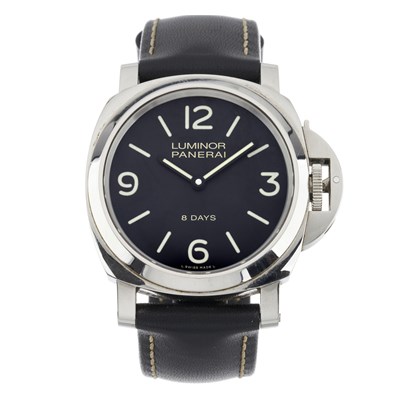 Lot 252 - Panerai, a stainless steel Luminor Base 8 Days wrist watch