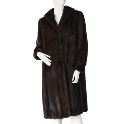 Lot 494 - Louis Fine Furs, a knee-length dark ranch mink coat.