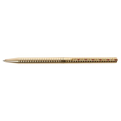 Lot 453 - S T Dupont, a gold-plated, diamond and ruby set ballpoint pen.