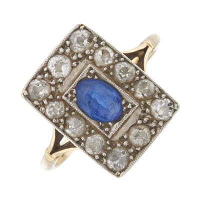 Lot 96 - An 18ct gold and platinum, tanzanite and diamond cluster ring