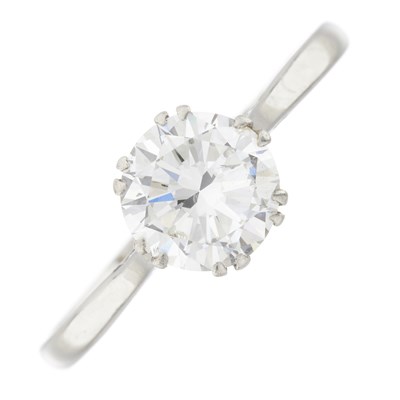 Lot 191 - A platinum diamond single-stone ring