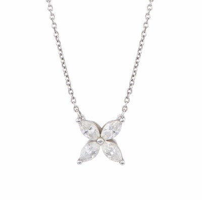 Lot 126 - Tiffany & Co., a platinum diamond Victoria necklace