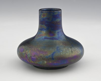 Lot 619 - Ruskin Pottery, a Kingfisher lustre vase,...