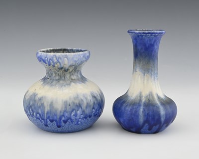 Lot 625 - Ruskin Pottery, two Crystalline glazed vases,...