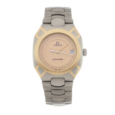 Lot 251 - Omega, a bi-metal Seamaster Polaris bracelet watch