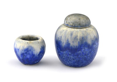 Lot 628 - Ruskin Pottery, two miniature Crystalline...