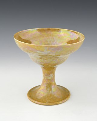 Lot 606 - Ruskin Pottery, a yellow lustre glazed...