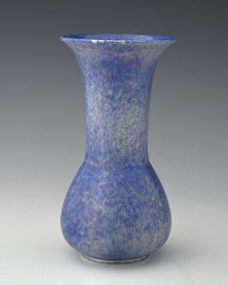 Lot 627 - Ruskin Pottery, a pale blue lustre glazed vase,...