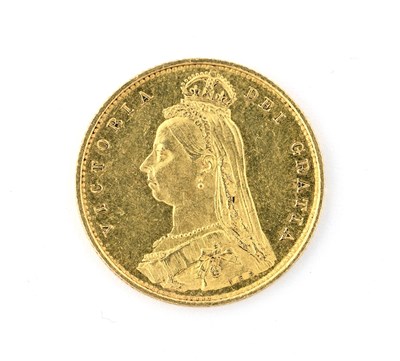 Lot 64 - Victoria, a gold shield back half sovereign, 1887
