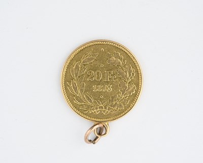 Lot 60 - France, a gold 20 Franc coin 1873, with...