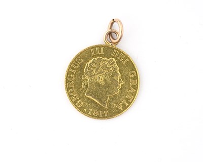 Lot 62 - George III, a gold half sovereign, 1814, with...
