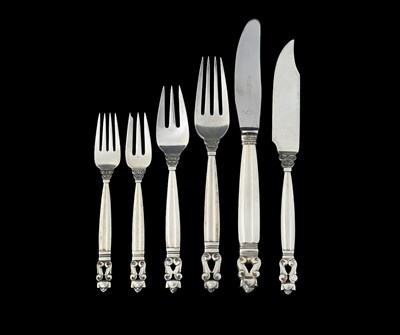 Lot 108 - Johan Rohde for Georg Jensen, a suite of Acorn...
