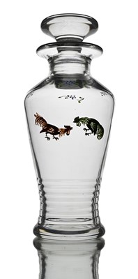Lot 528 - Stuart and Sons, an Art Deco enamelled glass...
