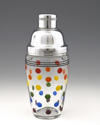 Lot 529 - Stuart and Sons, an Art Deco enamelled glass...