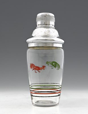 Lot 527 - Stuart and Sons, an Art Deco enamelled glass...